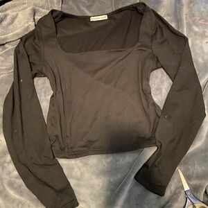 Black square neck long sleeve